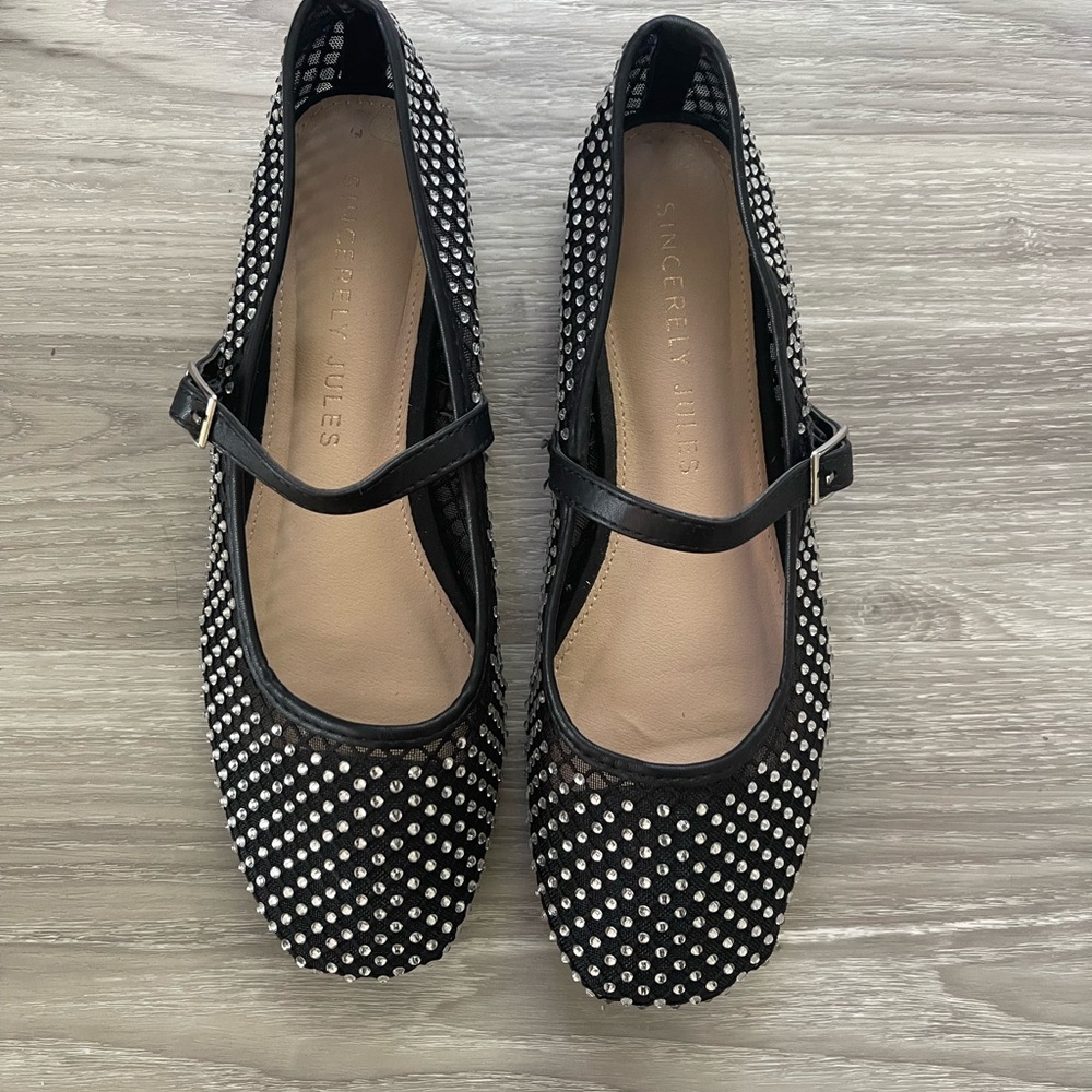 Sincerely Jules Black Polka Dot Flats